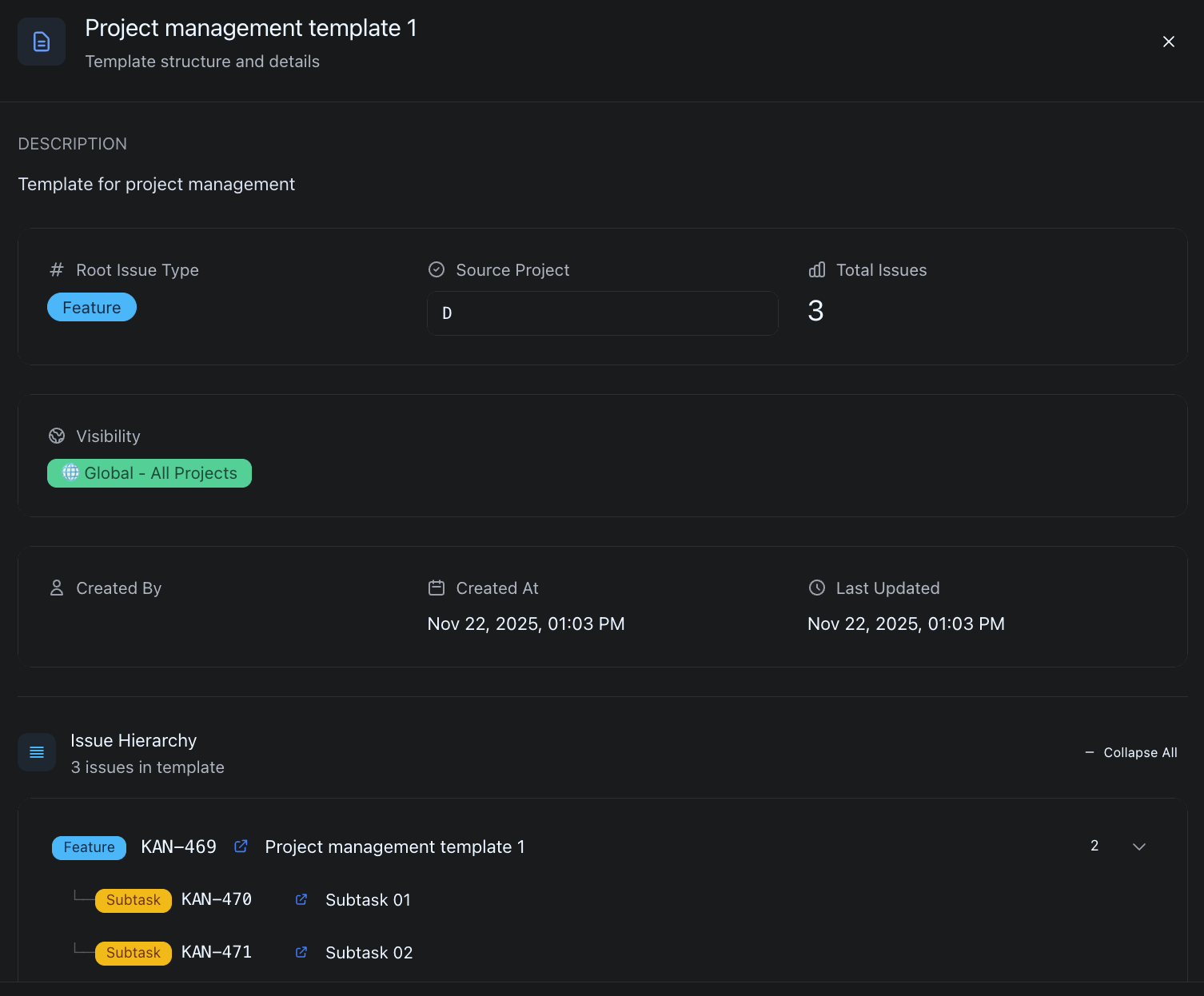 View Carbon’s Template Details